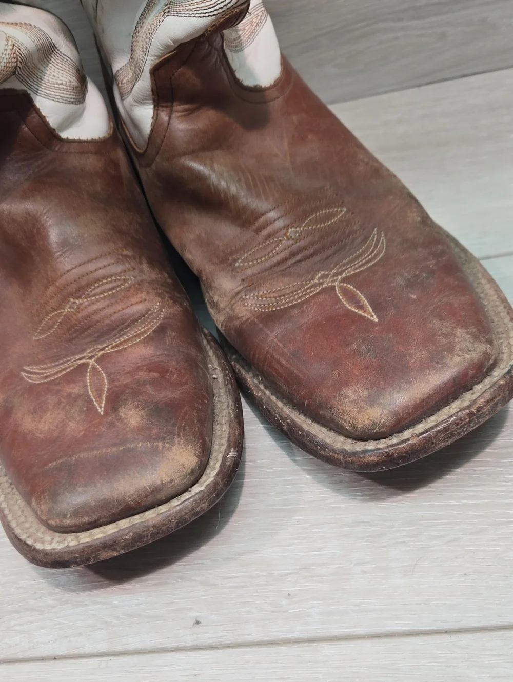 Horse Power Boots HP 1029 Mens Square Toe Leather Western Boots Shoes Sz 10.5 D